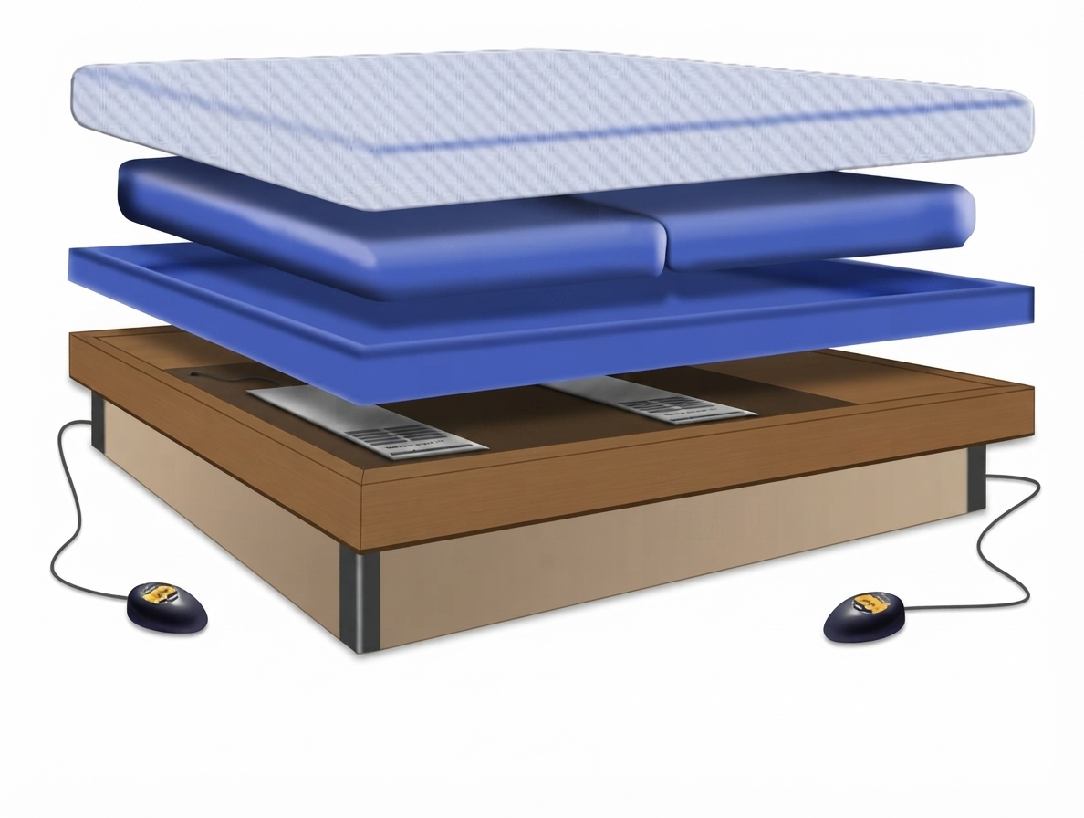 Sezione esplosa materasso ad acqua – componenti interni WaterBedDreams