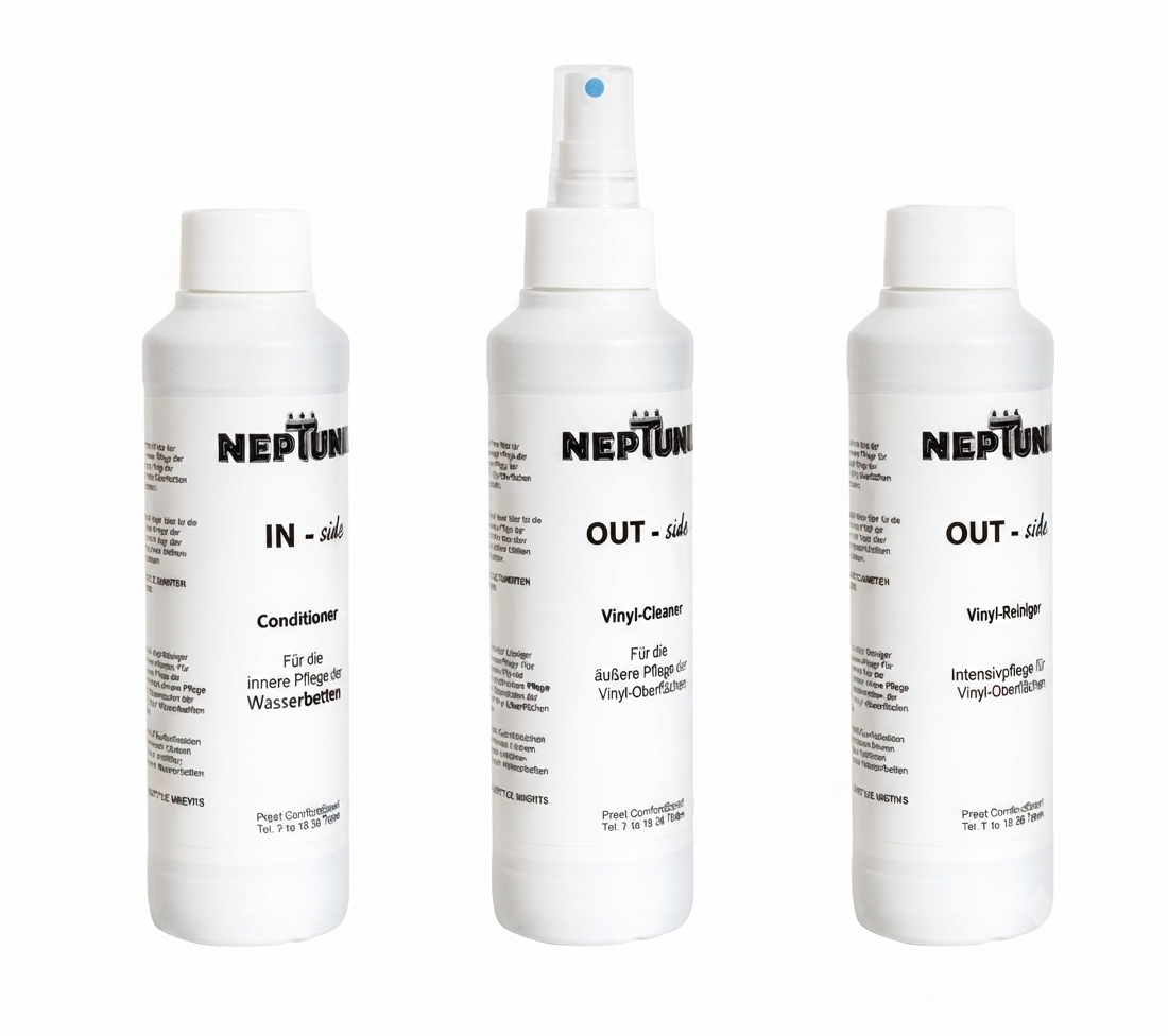 Kit pulizia Neptune per materasso ad acqua – condizionante, detergente e protezione vinile WaterBedDreams
